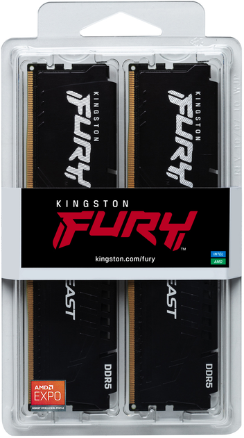 Оперативна пам'ять Kingston FURY DDR5-6000 32768MB PC5-48000 (Kit of 2x16384) Beast Black (KF560C36BBE2K2-32)